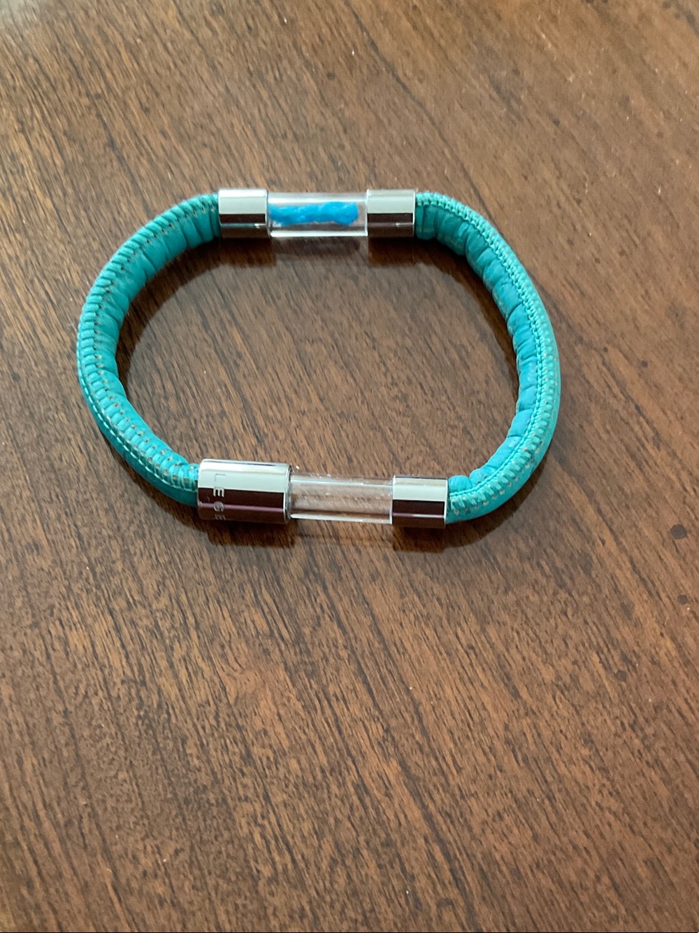 Teal Rope Bracelet with Silver Accents
